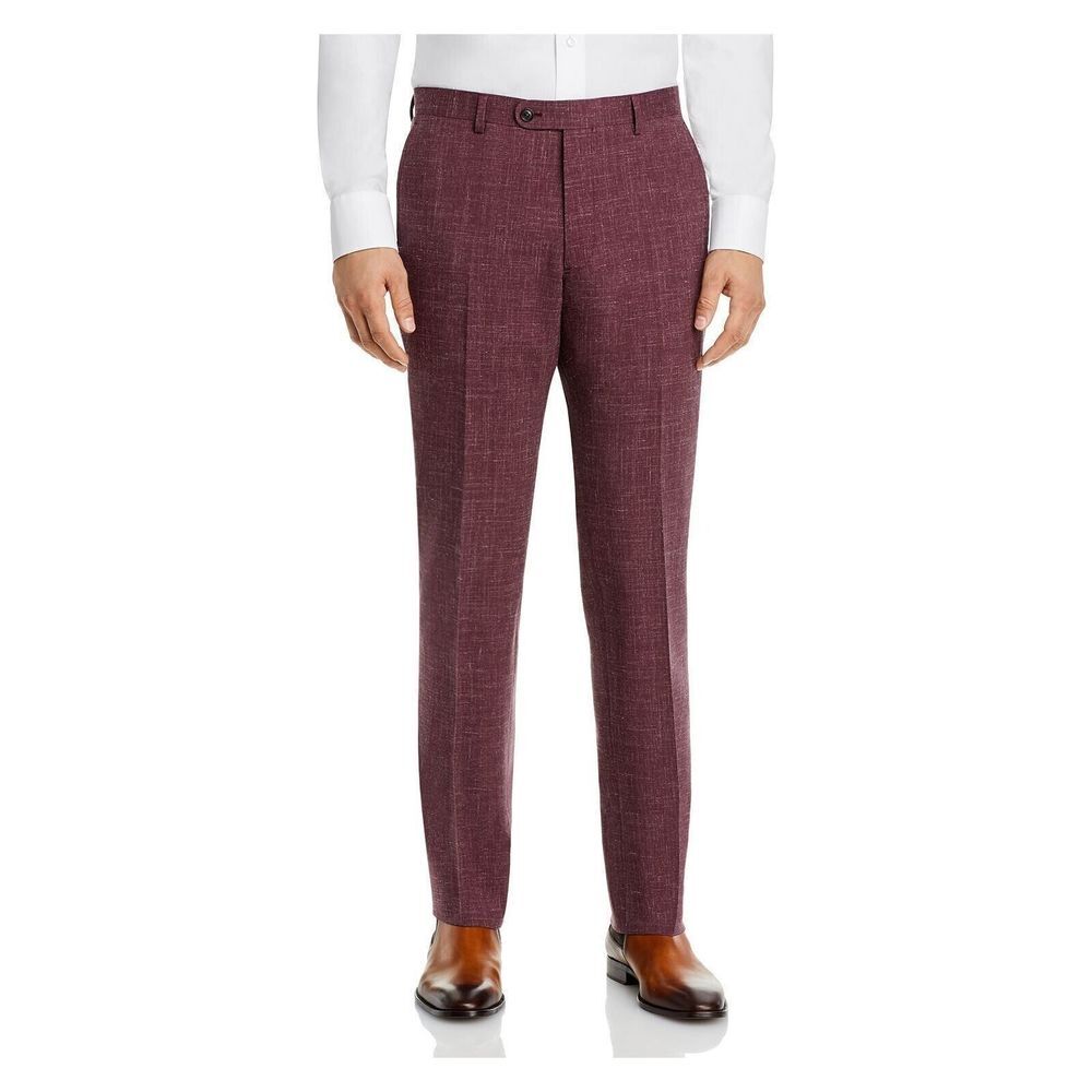 John Varvatos Star USA Melange Solid Slim Fit Burgundy Pants Size 32